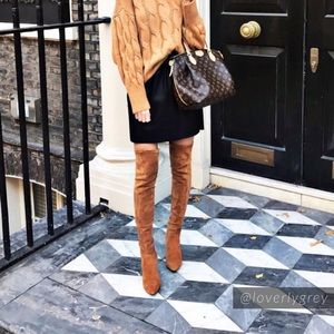 Goodnight Macaroon Brown Suede over the knee Boots